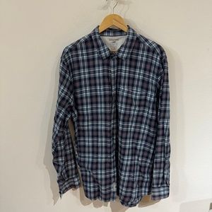 Horny Toad Shirt Men's XL Blue Plaid Flannel Long Sleeve Button Down Outdoor